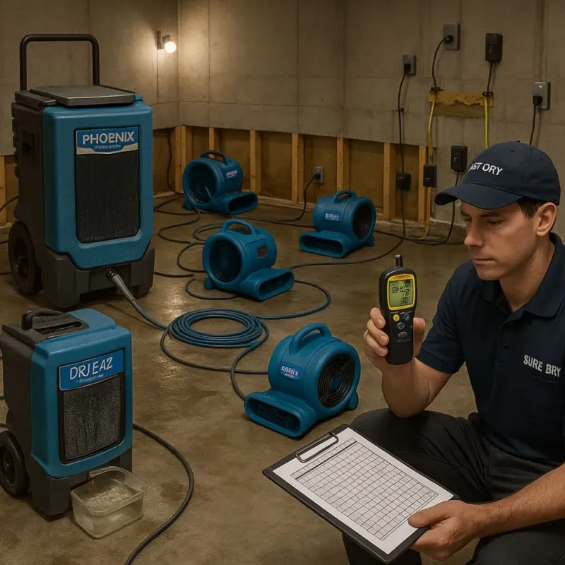 Structural Drying and Dehumidification process in Stokes County, NC